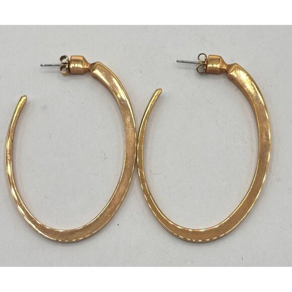 India Michs Gold-Tone Curved Oval Hoop Earrings - Picture 1 of 8
